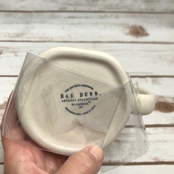 Rae Dunn SUNRISE SUNBURN SUNSET Mug with Palm Tree Topper - Picture 5 of 7